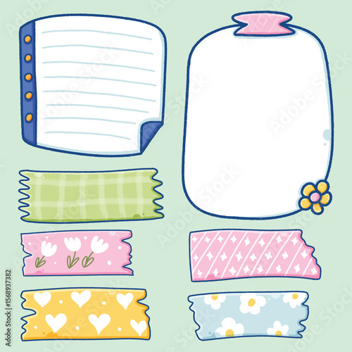 Cartoon Notepad with Adhesive Tape  sticky note  memo
