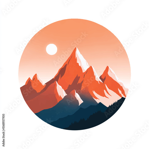 mountain isolated in White Background, mountain vector, Flat lay vector illustration