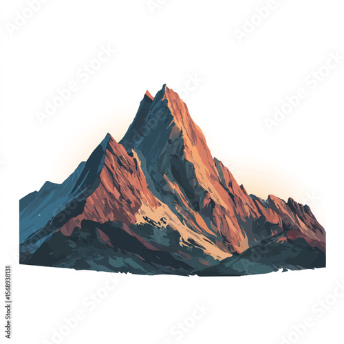 mountain isolated in White Background, mountain vector, Flat lay vector illustration