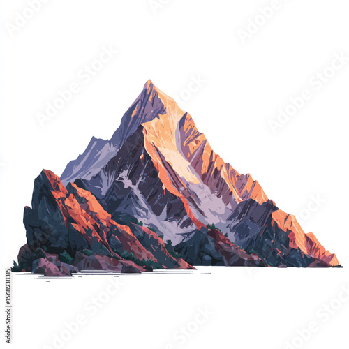 mountain isolated in White Background, mountain vector, Flat lay vector illustration