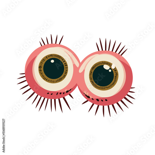 pair of monster eye isolated in White Background, pair of monster eye vector, Flat lay vector illustration