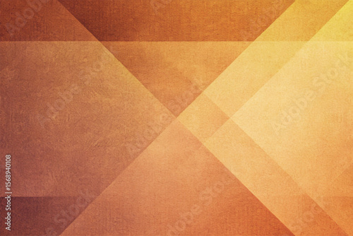 Abstract colorful geometric triangle pattern on a textured brown cardboard surface
