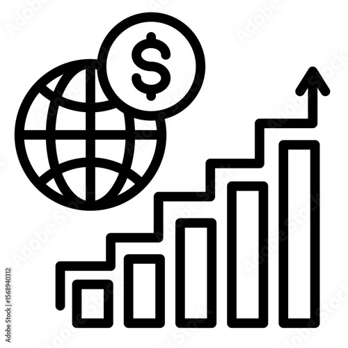 Economic Uplift  Icon Element For Design
