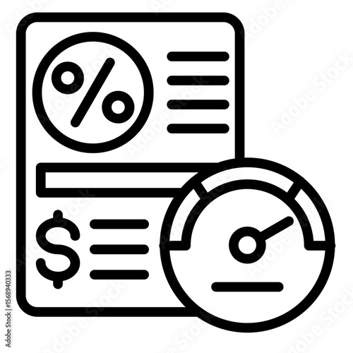 Credit History  Icon Element For Design
