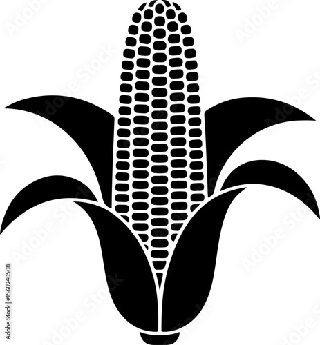 Corn Silhouette Icon | Isolated Vector Illustration