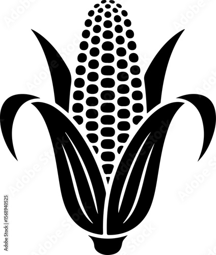Corn Silhouette Icon | Isolated Vector Illustration