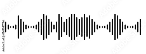 vector sound wave. Hand drown design pattern isolated on transparent background.