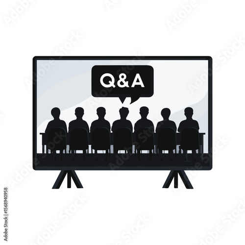 Silhouette of Q&A Panel or Seminar Audience