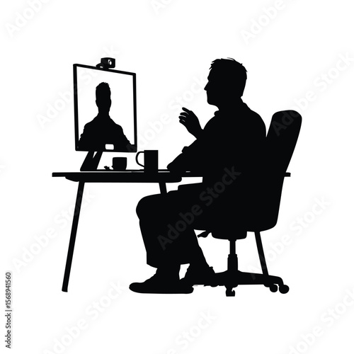 Silhouette of Man Painting at Easel