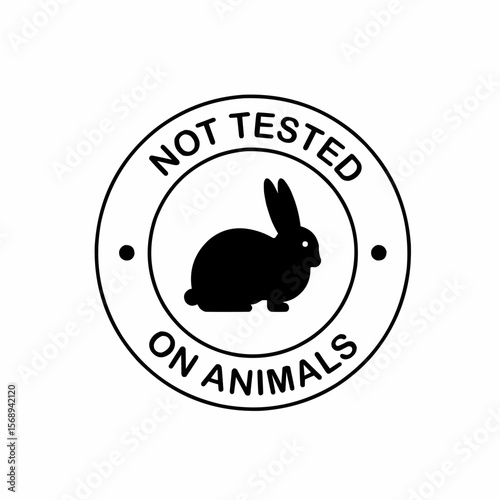 Cruelty-free symbol. Not tested on animals vector logo. Rabbit icon for ethical products. Animal welfare stamp.