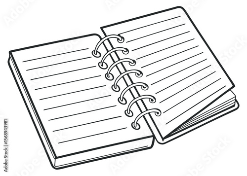 Vector mockup of a notepad with spiral binding – flat design illustration