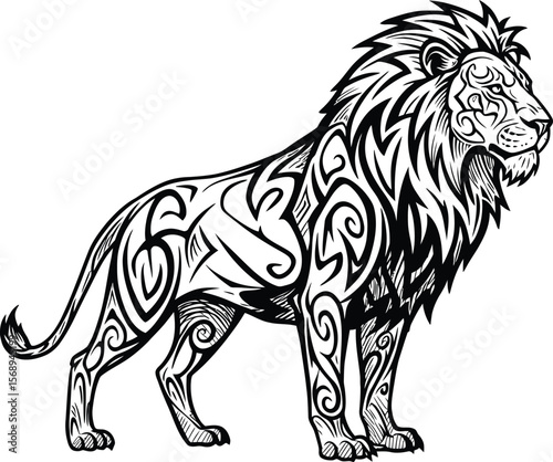 Black lione Vector animal illustration