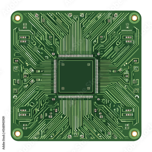 pcb node isolated in White Background, pcb node vector, Flat lay vector illustration