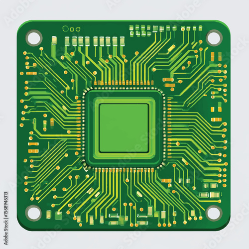 pcb node isolated in White Background, pcb node vector, Flat lay vector illustration
