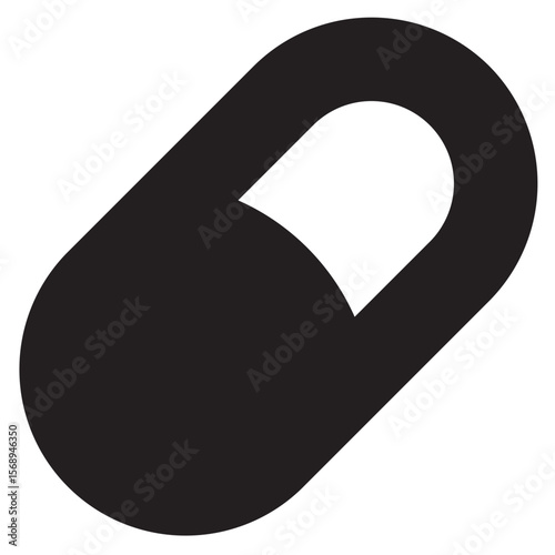 Black silhouette of capsule medication pill number eighteen medical healthcare symbol vector