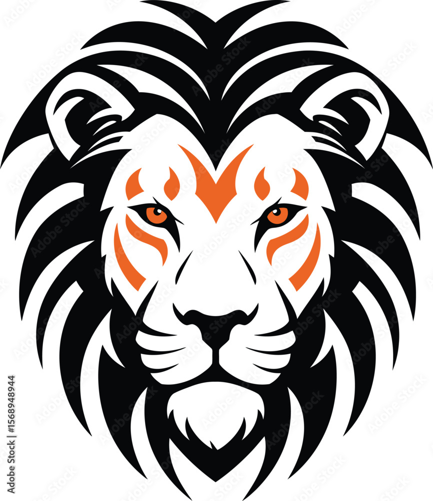 Fototapeta premium lion head mascot, king lion head, vector