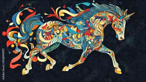 Colorful Unicorn Illustration
