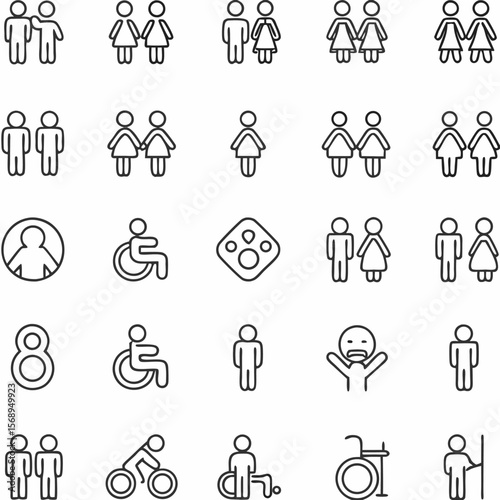 business people icons set
