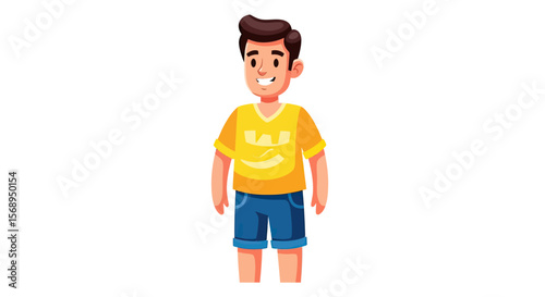Happy Smiling Boy Cartoon Illustration