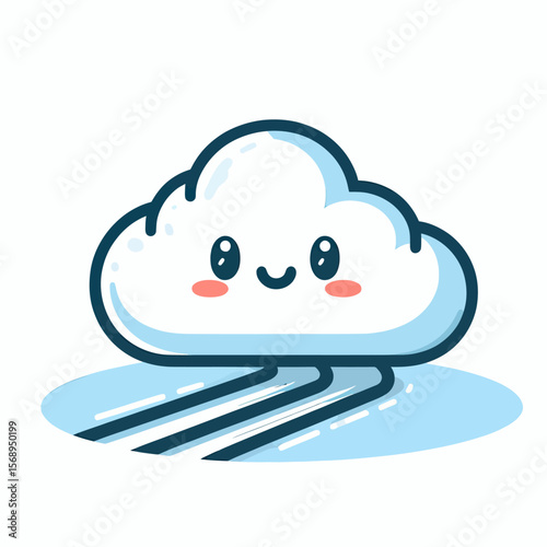 Cute Cartoon Cloud Character Illustration