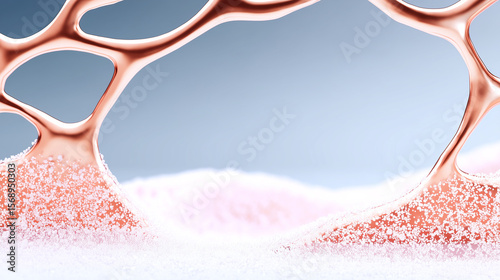 A beautiful patterned illustration of sugar crystals on a white and red background, with a conceptual light design for wallpaper