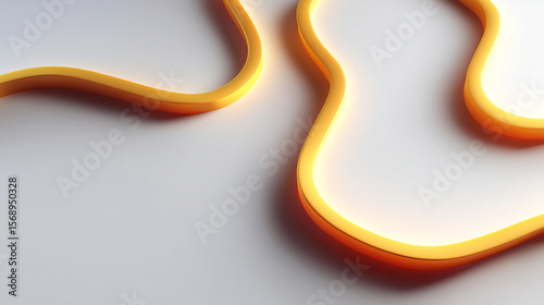 Abstract yellow and orange 3D wave pattern with curving lines, ideal for business or art backgrounds