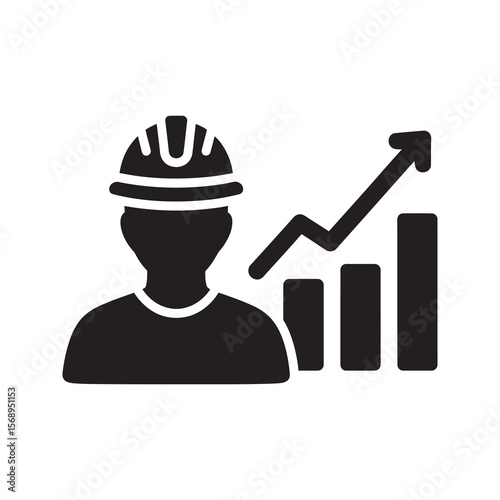 Requirement checklist glyph icon with a document and checkmarks for project specifications task list and planning and development process