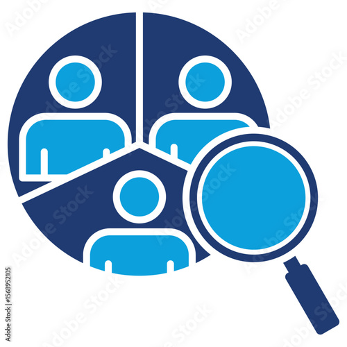 Competitor Analysis Flat Blue Icon Vector Illustration