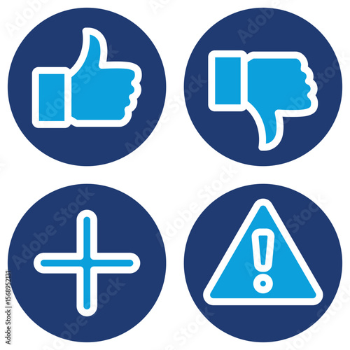 Swot Analysis Flat Blue Icon Vector Illustration