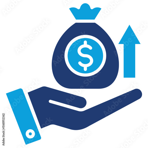 Investment Flat Blue Icon Vector Illustration