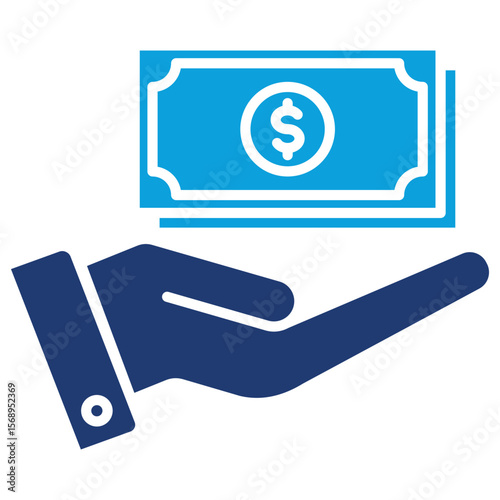 Income Flat Blue Icon Vector Illustration