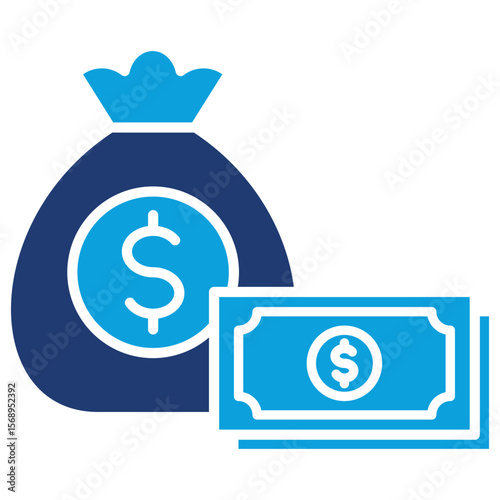 Financial Flat Blue Icon Vector Illustration