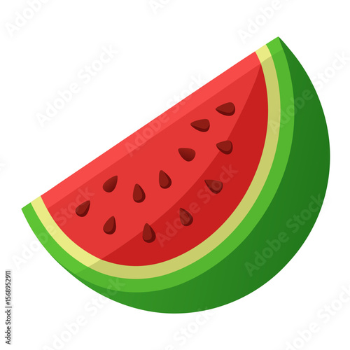 Healthy Summer Watermelon Image on Transparent Surface

