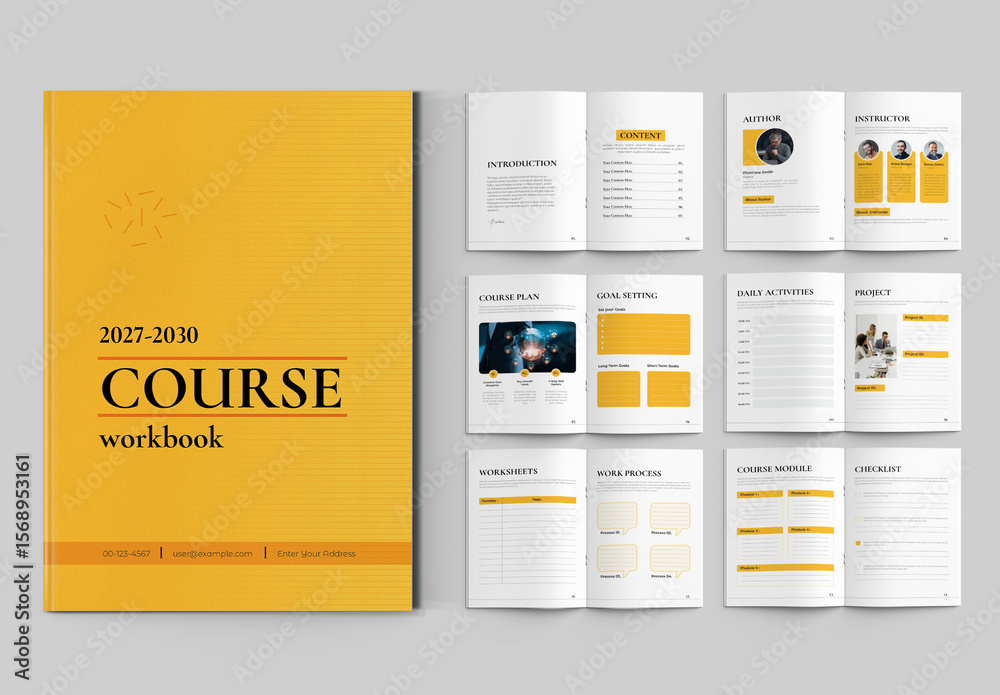 Course Workbook Template Layout Stock Template | Adobe Stock