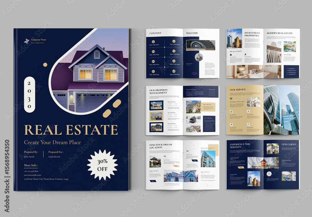 Real Estate Brochure Template Layout Stock Template | Adobe Stock
