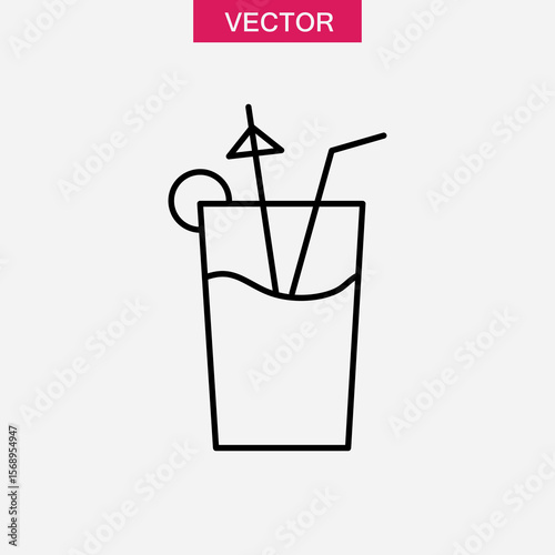 juice icon or logo isolated sign symbol , vector flat black linear illustration for web and app..eps