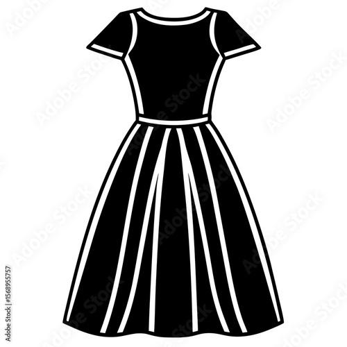 Elegant Dress Outline Vector