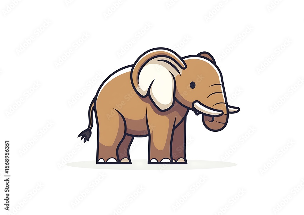 Naklejka premium A simple, flat vector illustration of an elephant on a white background