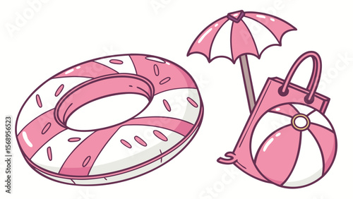 funny cartoon duck  silhouette in pink color in white background vector illustration