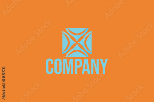 Geometric Orange Shape Company Logo