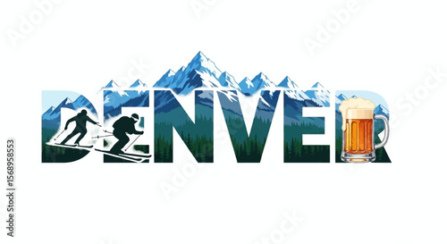 Denver Skiing with Beer, Mountains, and Colorado.