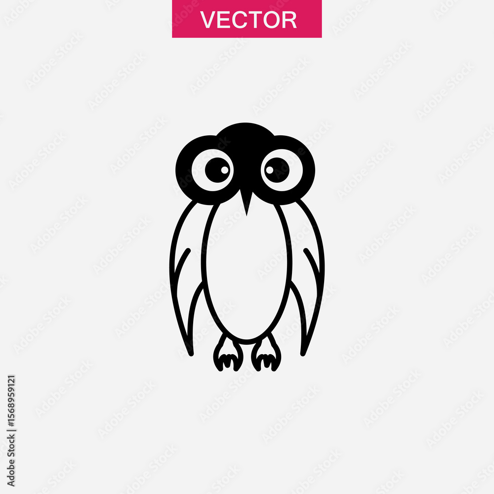 Naklejka premium owl icon or logo isolated sign symbol vector, flat black trendy style illustration for web and app..eps