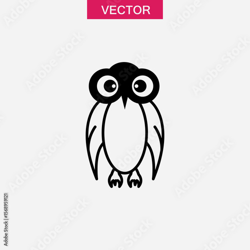 owl icon or logo isolated sign symbol vector, flat black trendy style illustration for web and app..eps