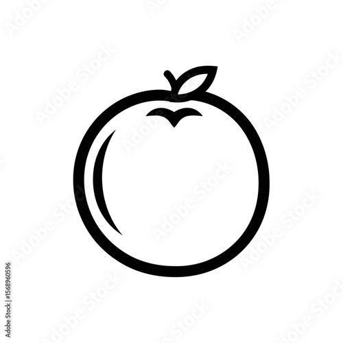 Silhouette Icon: Fresh Orange Fruit, Healthy and Citrusy