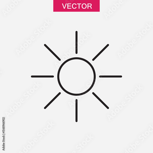 sun icon or logo isolated sign symbol vector, flat black simple illustration for web and app..eps
