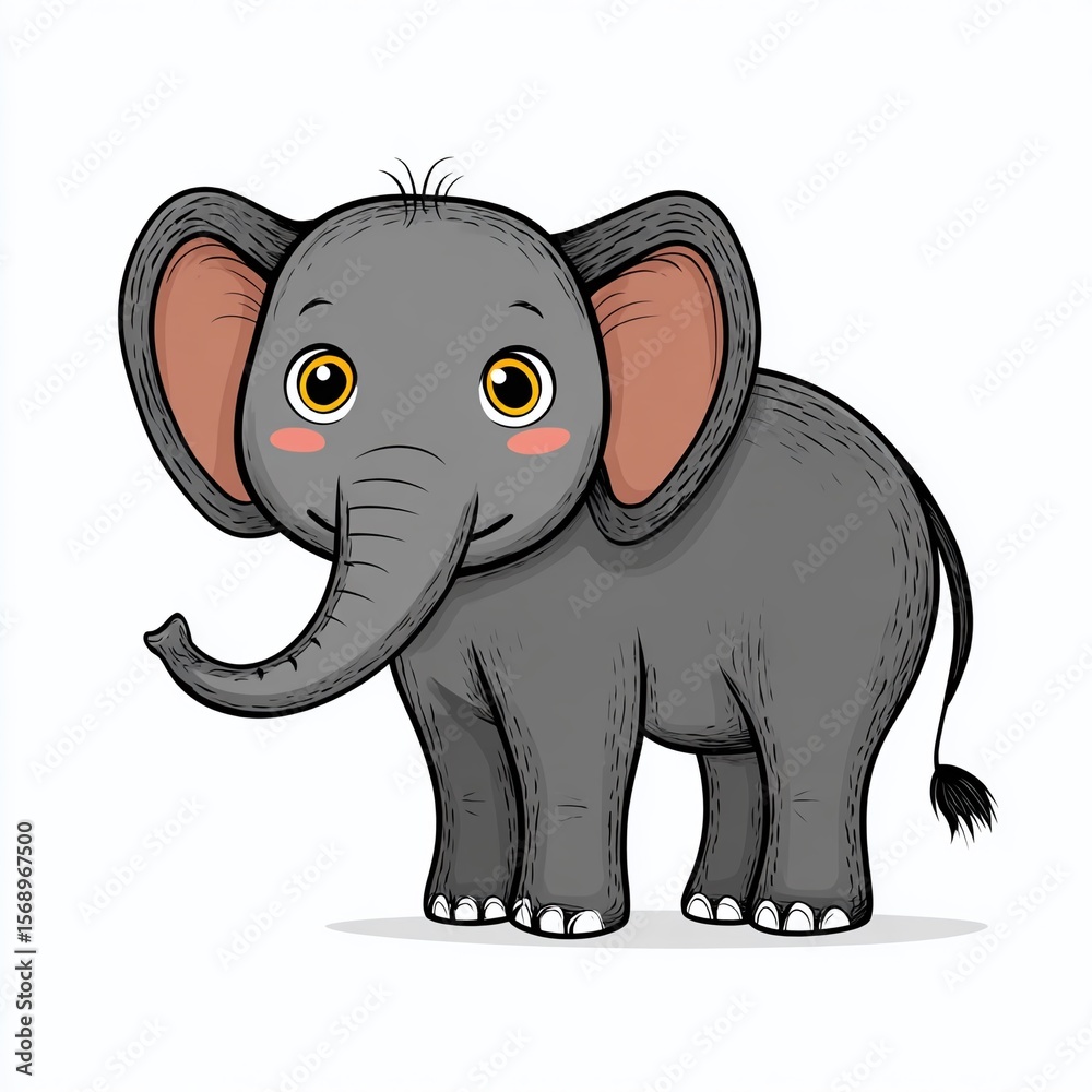 Naklejka premium Evoking Emotion A Realistic Visual Prompt for a Sad Elephant Perfect for Digital Art and Graphic Design