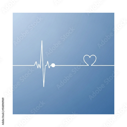 Simple graphic design of a heartbeat line graph and a heart shape, suggesting health and well-being.
