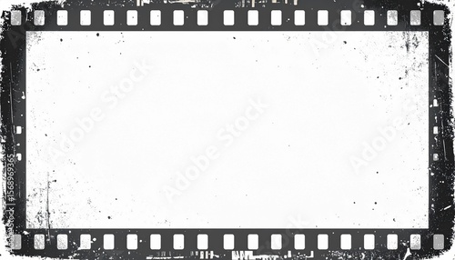 ヴィンテージフィルム枠　懐かしい35mmフィルムのノイズと傷を再現した背景