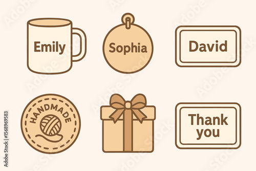 Customized gifts and accessories with names and personalized messages