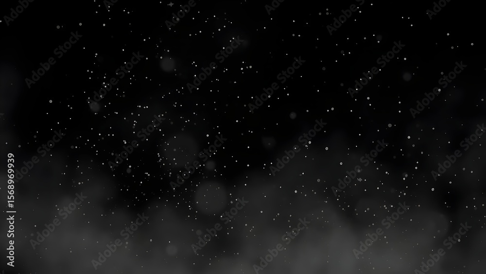 Fototapeta premium Floating Micro Dust in High Resolution | Soft Air Particles on Black Background